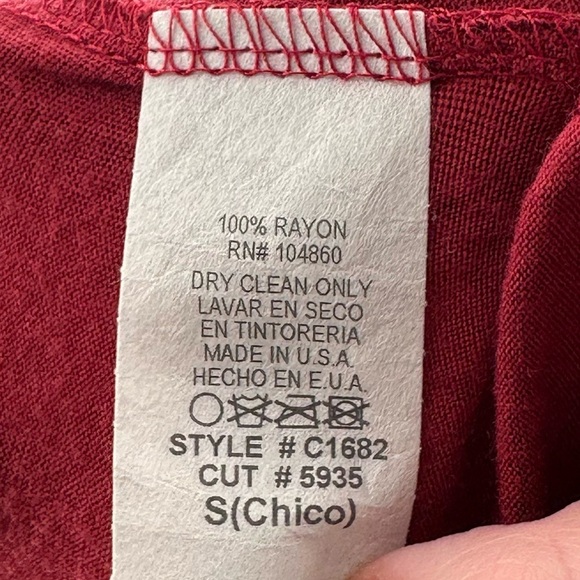 Chloe K womens top size S maroon red long sleeve lace Swiss dot mock turtleneck - Picture 9 of 10